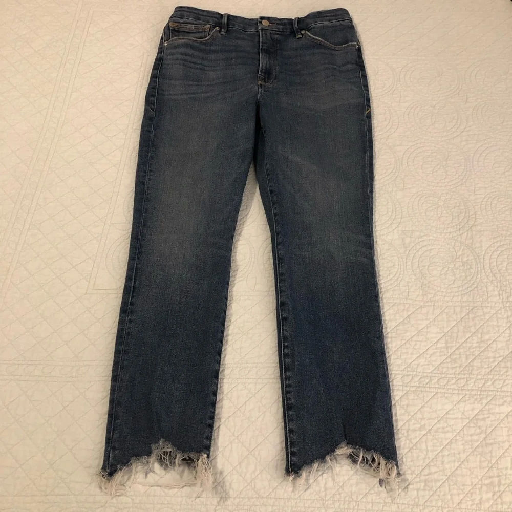 Good American Cigarette cropped jeans. Size 10.